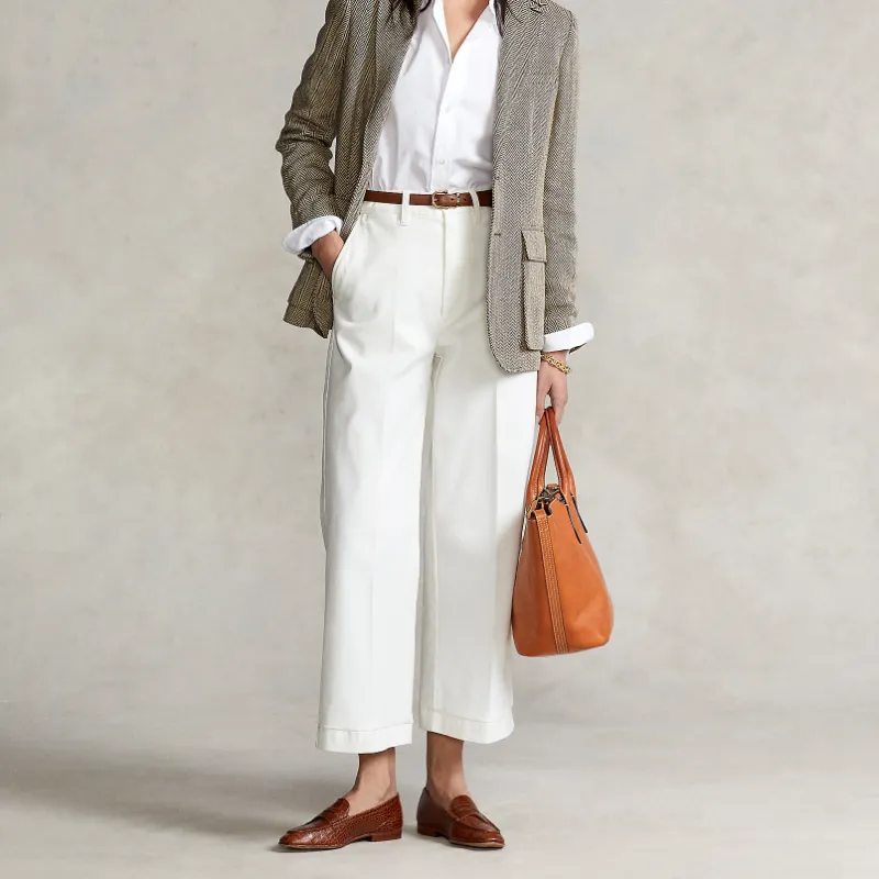 Polo Ralph Lauren FW22 Knitted Sports Pants Women's White-1