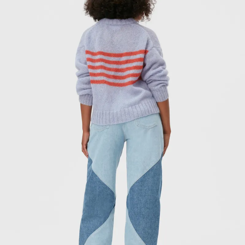 GANNI FW22 Loose Fit Sweater Women's Purple-2