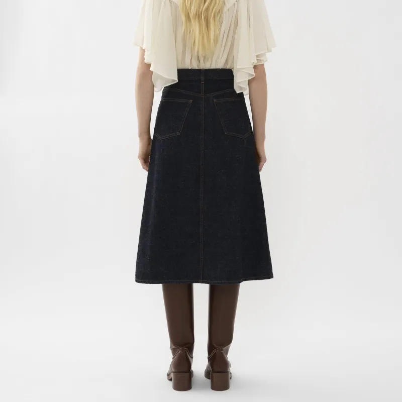 Chloé Denim Long Skirts Women's Blue-3