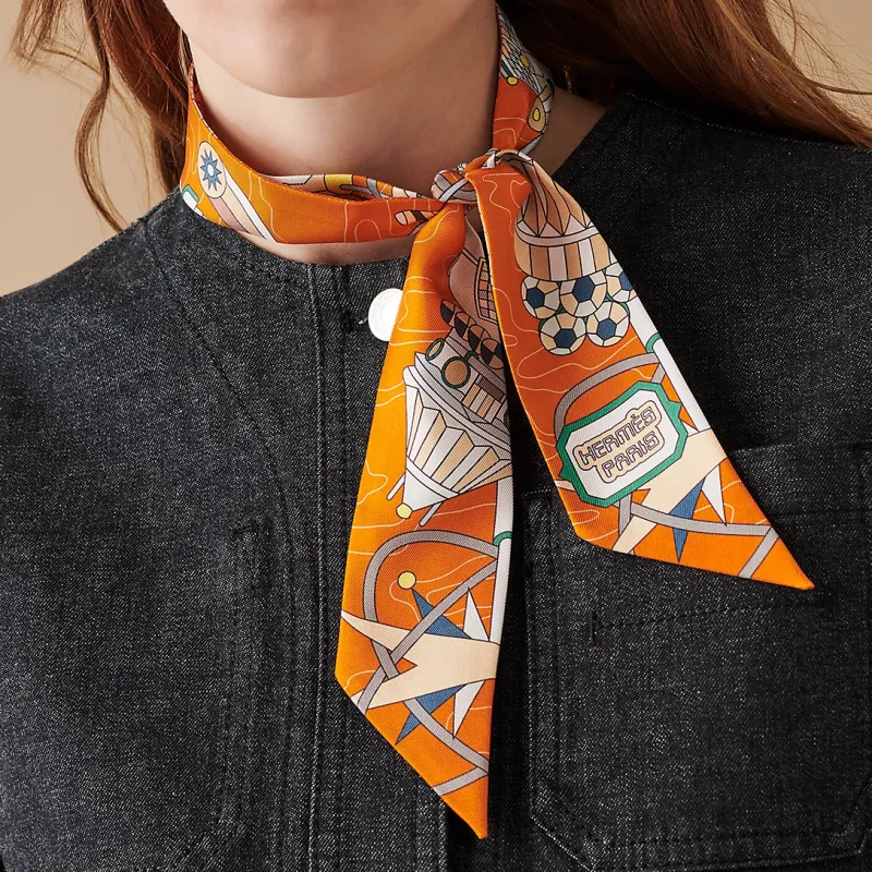 HERMES Odyssey Silk Twill Scarf Silk Scarves Women's-1