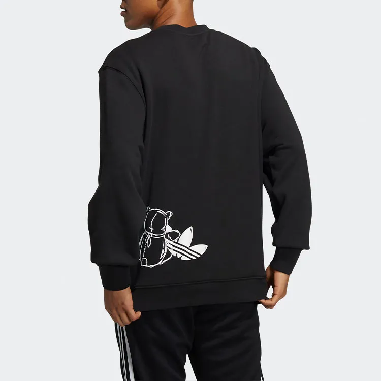 Adidas Originals Bear Crew Sweatshirts Men Black-3
