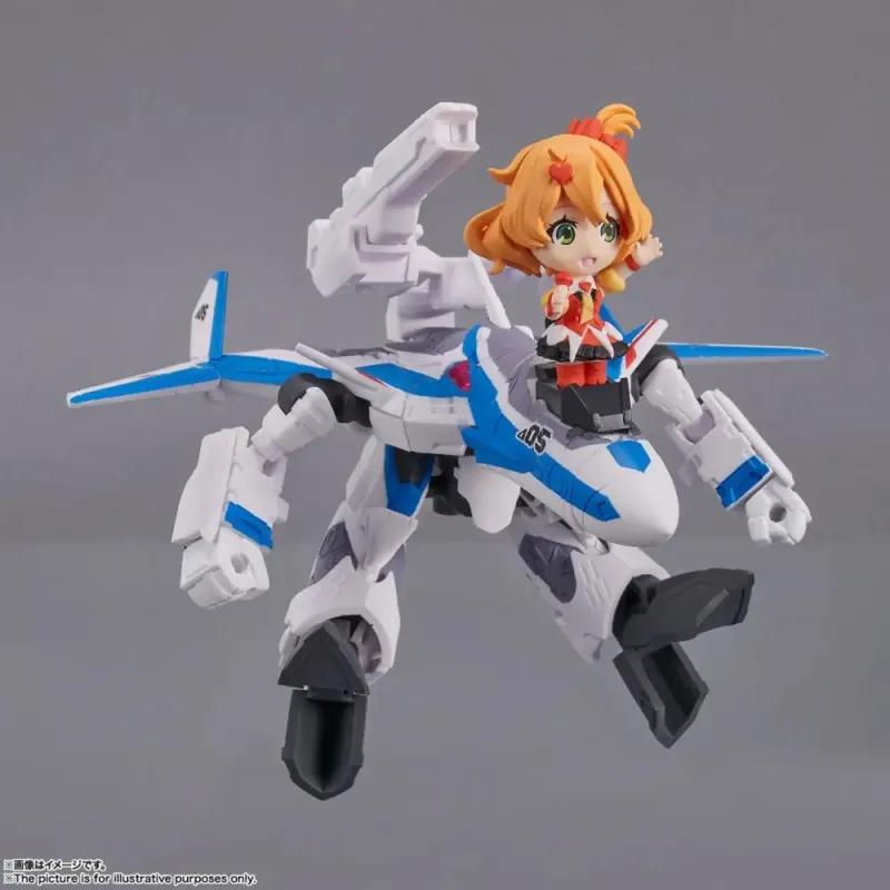 BANDAI Macross Freya TINY SESSION VF-31J Stormy Set 10cm Hobby Model-4