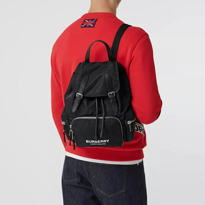 Burberry Nylon Canvas Backpack Women's Black-9