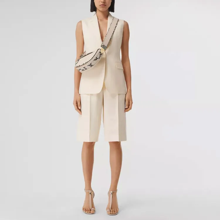 Burberry SS22 Jackets Coats Women's Cheese Milk Beige-2