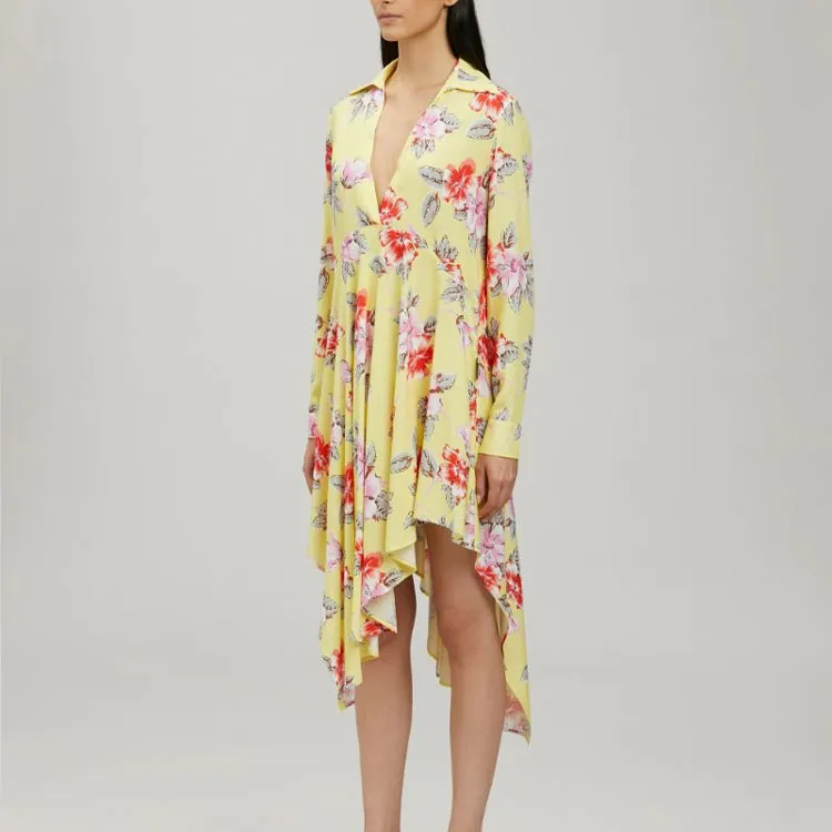 PALM ANGELS Floral Printed Asymmetric Hem Dress Multi-3
