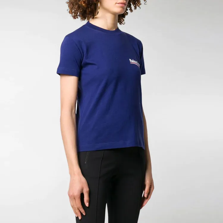 Balenciaga Political Campaign T Shirt 'Pacific Blue/White'-2
