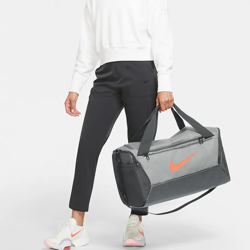 Nike Fabric Training Luggage Bag Gym Bag Unisex Light Smoke Gray/Smoke Gray/Psychedelic Orange-5