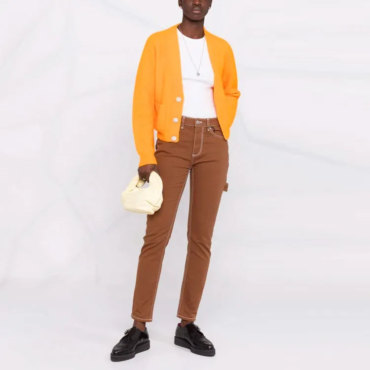 GANNI SS22 Fitted Sweater Women's Orange-1