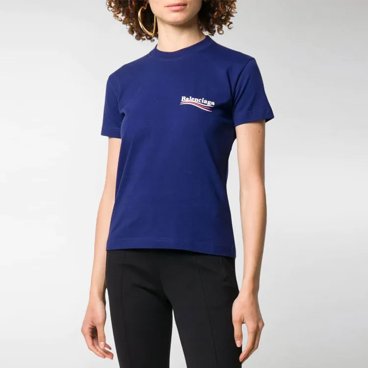 Balenciaga Political Campaign T Shirt 'Pacific Blue/White'-3