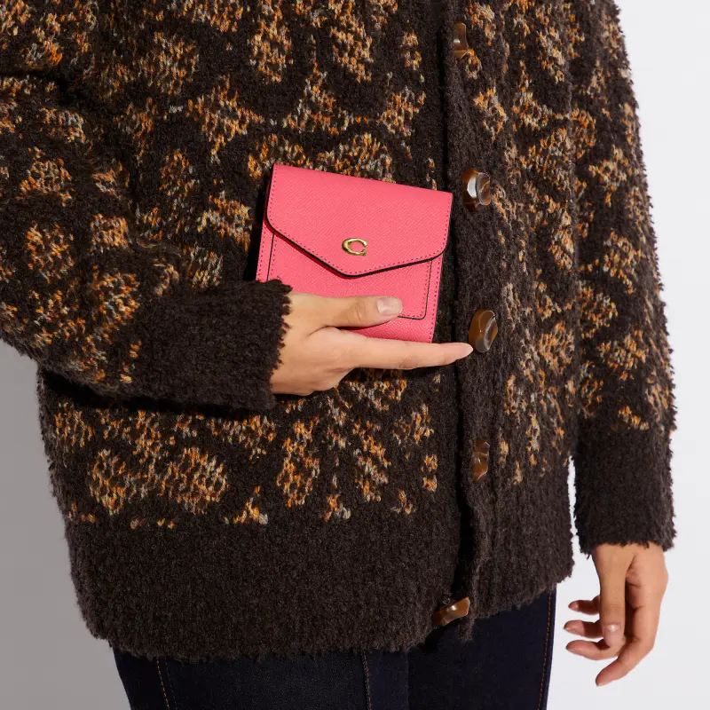 COACH Wyn Leather Wallet Women's Watermelon Red-5