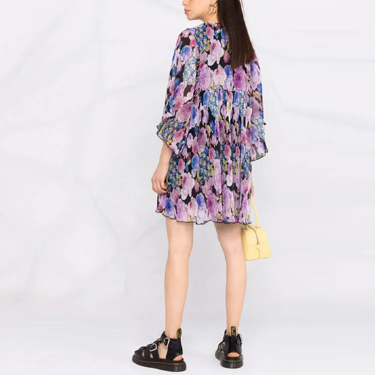 GANNI Long-Sleeved Dresses Women's Purple-2