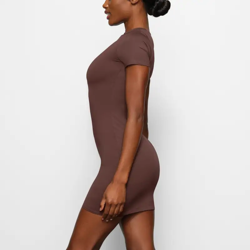 Skims Short Sleeved Dresses Women's Brown-3