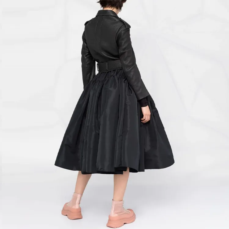 Alexander McQueen Voluminous Midi Skirt 'Black'-2