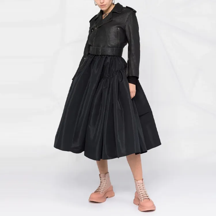 Alexander McQueen Voluminous Midi Skirt 'Black'-1