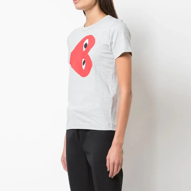CDG Play Heart Printed T Shirt-2