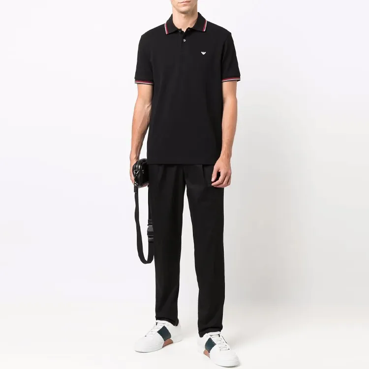 EMPORIO ARMANI Logo Printed Short Sleeved Polo Shirt-3