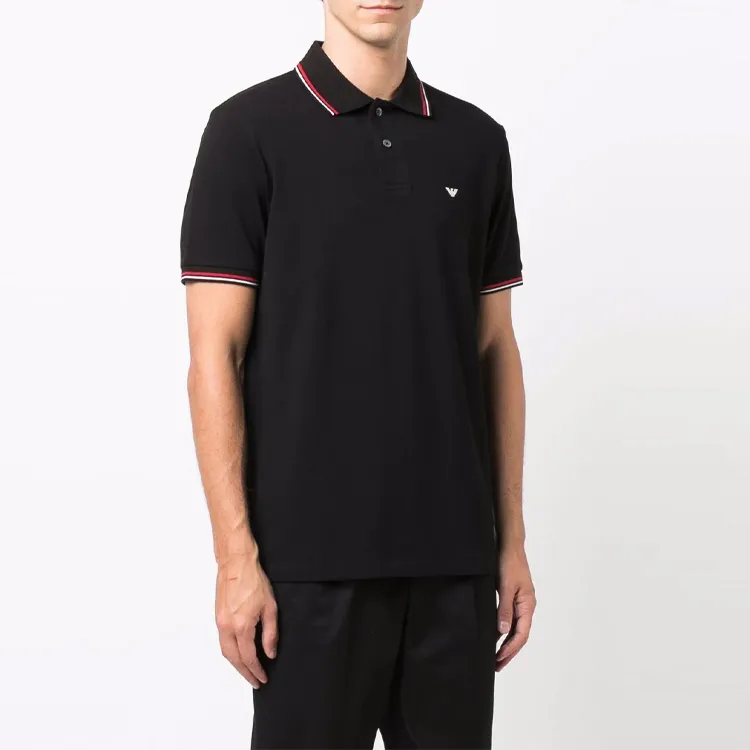 EMPORIO ARMANI Logo Printed Short Sleeved Polo Shirt-4
