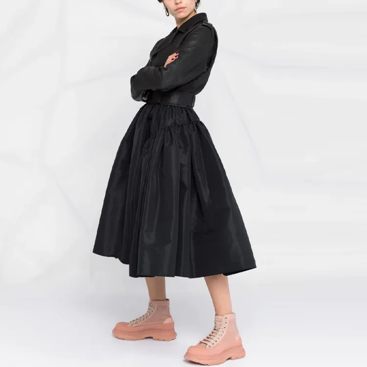 Alexander McQueen Voluminous Midi Skirt 'Black'-3