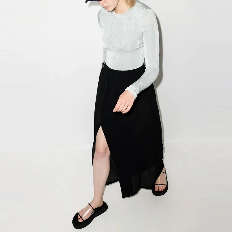 Y 3 Casual Long Skirts Women's Black-3