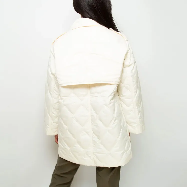 GANNI Kalamata Quilt Midi Jacket 'Egret'-2