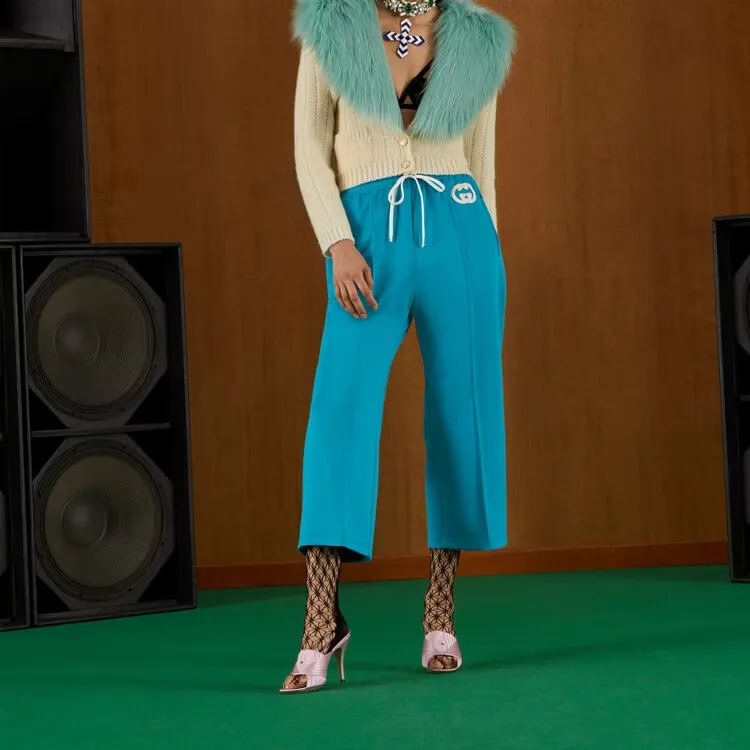 GUCCI Interlocking G patch Drawstring Track Pants-4