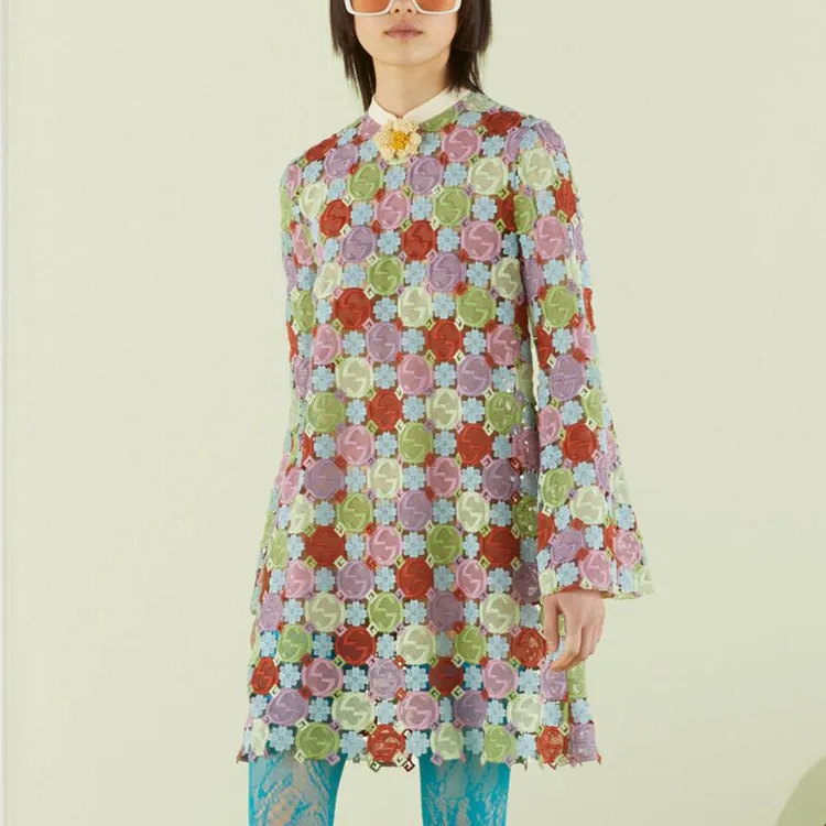 GUCCI Fw22 Tanabata Series Long-Sleeved Dresses Women's Multicolor-3