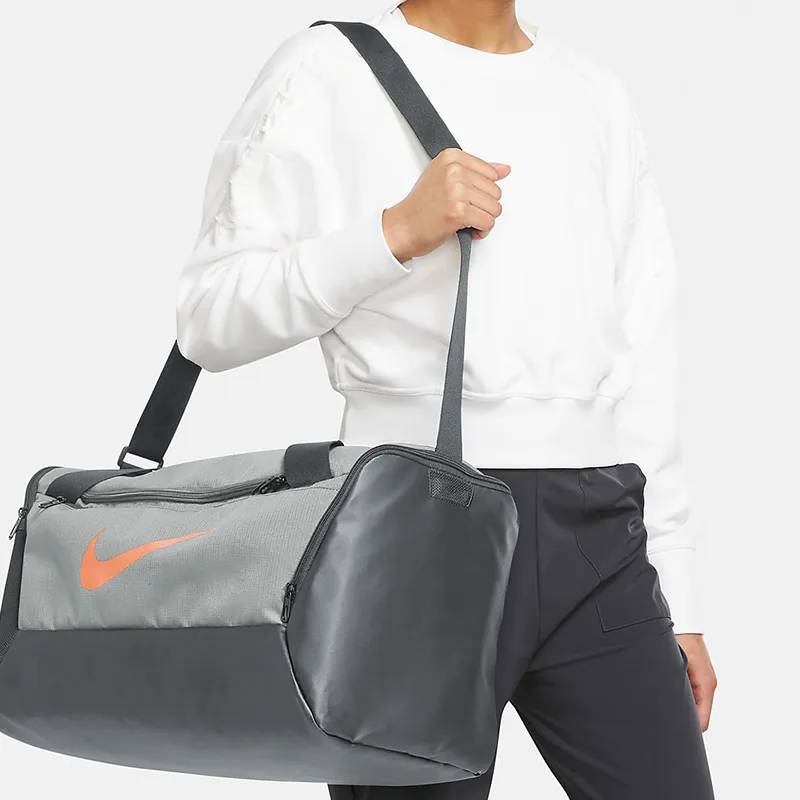 Nike Fabric Training Luggage Bag Gym Bag Unisex Light Smoke Gray/Smoke Gray/Psychedelic Orange-6