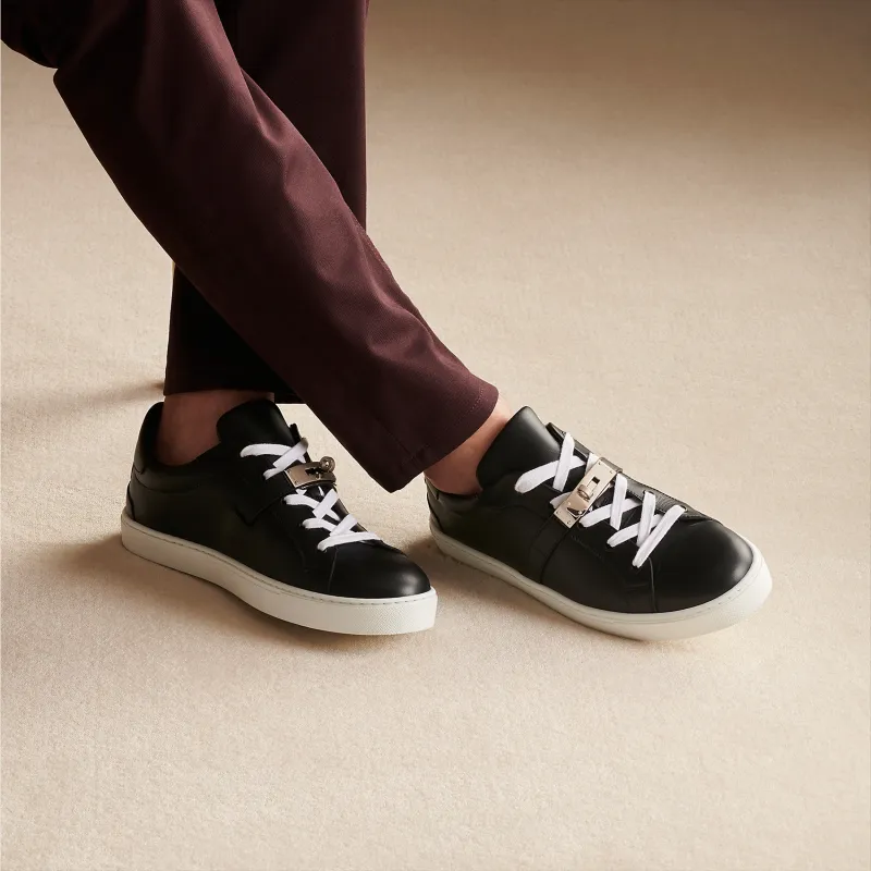 HERMES Day Collection Low Top Stylish Skateboarding Shoes Men's Black-5