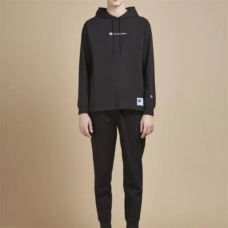 Champion Straight Long Sleeved T Shirt Japan Version Unisex Black-1