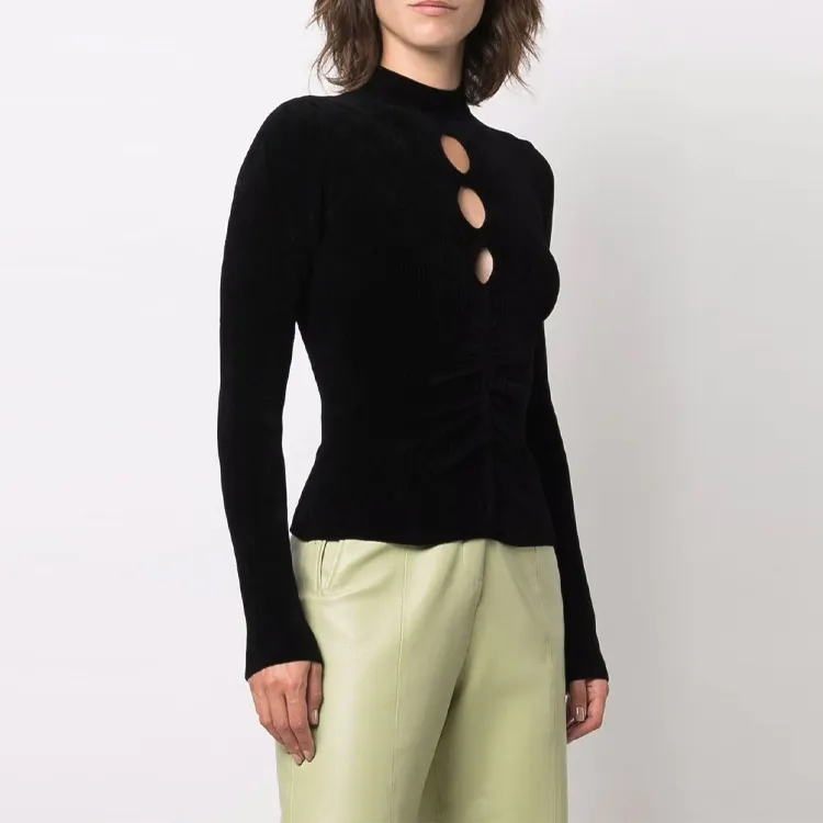 MSGM Ribbed Cut Out Detail Sweater-1