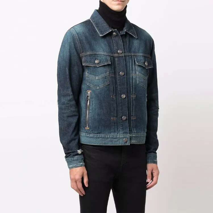 BALMAIN FW21 Denim Jacket Men's Dark Blue-3