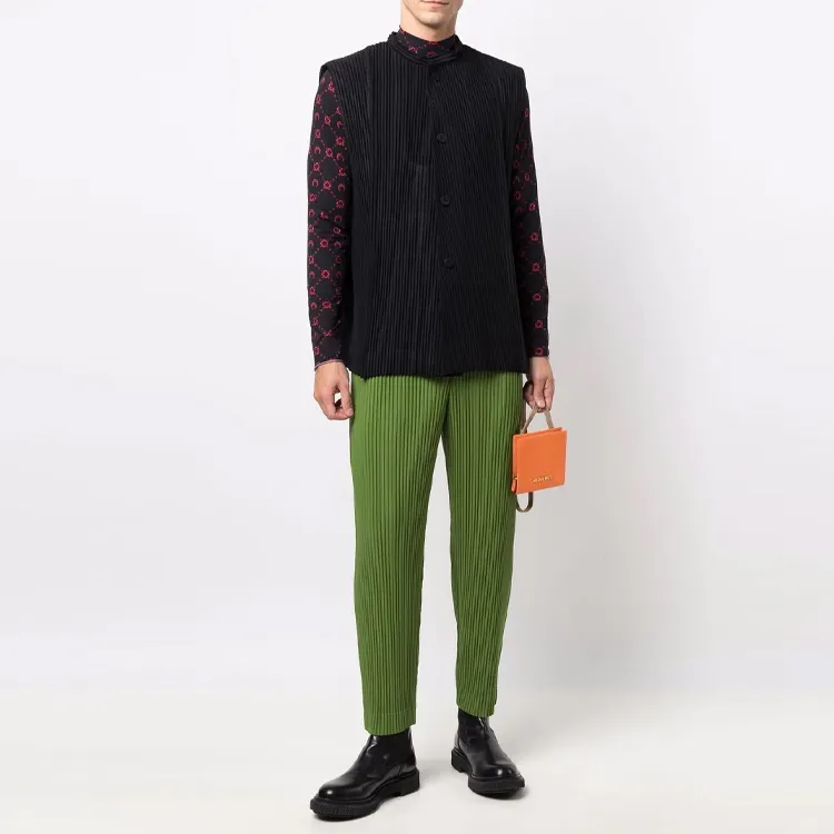 Homme Plissé Issey Miyake Casual Pants Men Green-1