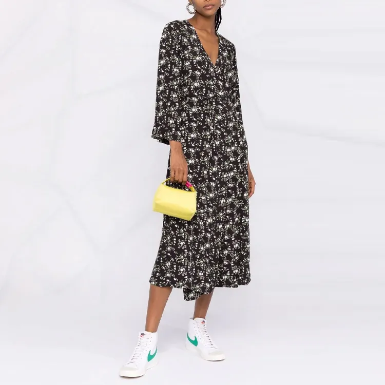 GANNI Long-Sleeved Dresses Women's Black-1