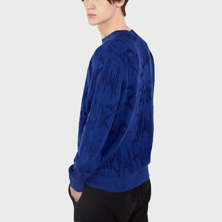EMPORIO ARMANI FW21 Loose Fit Knitwear Men's Blue-4