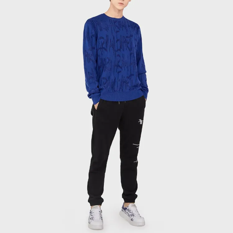 EMPORIO ARMANI FW21 Loose Fit Knitwear Men's Blue-1