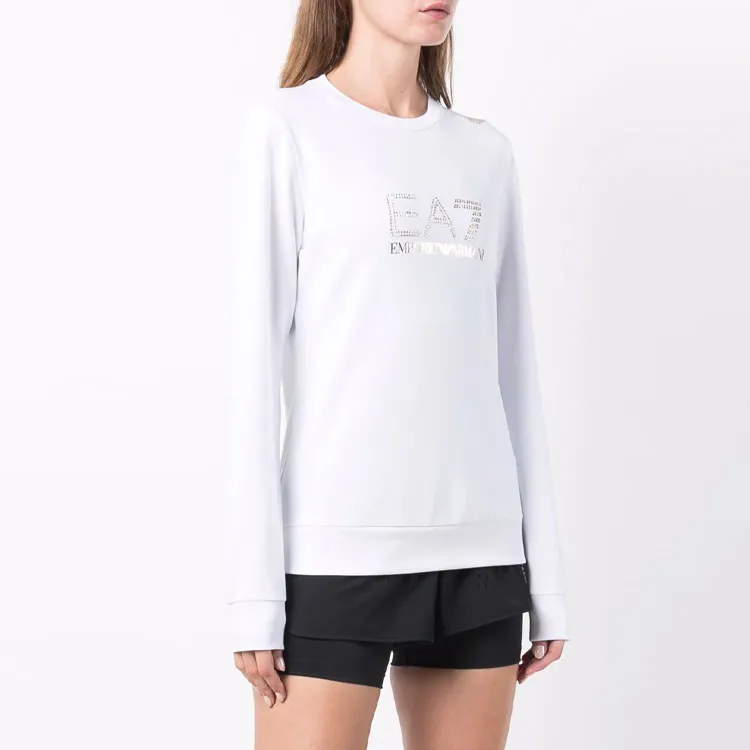 Ea7 EMPORIO ARMANI Stud detail Long sleeved T Shirt-3