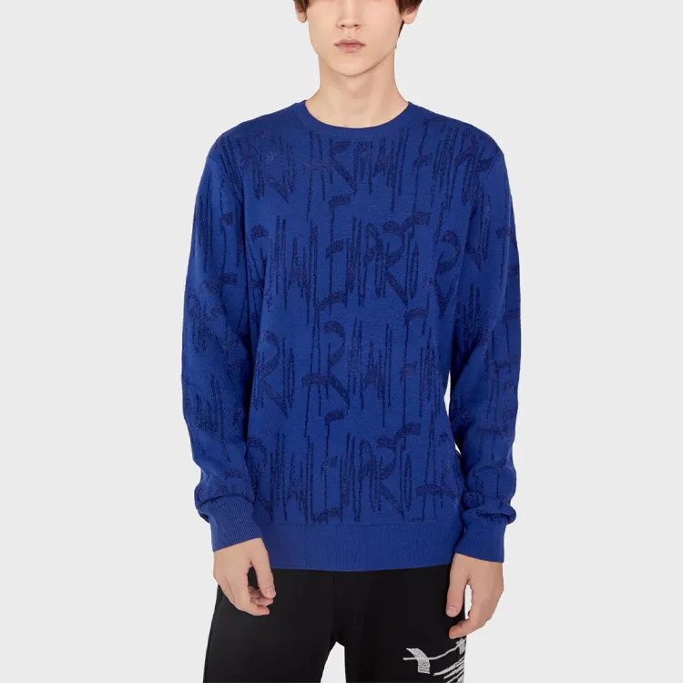 EMPORIO ARMANI FW21 Loose Fit Knitwear Men's Blue-2