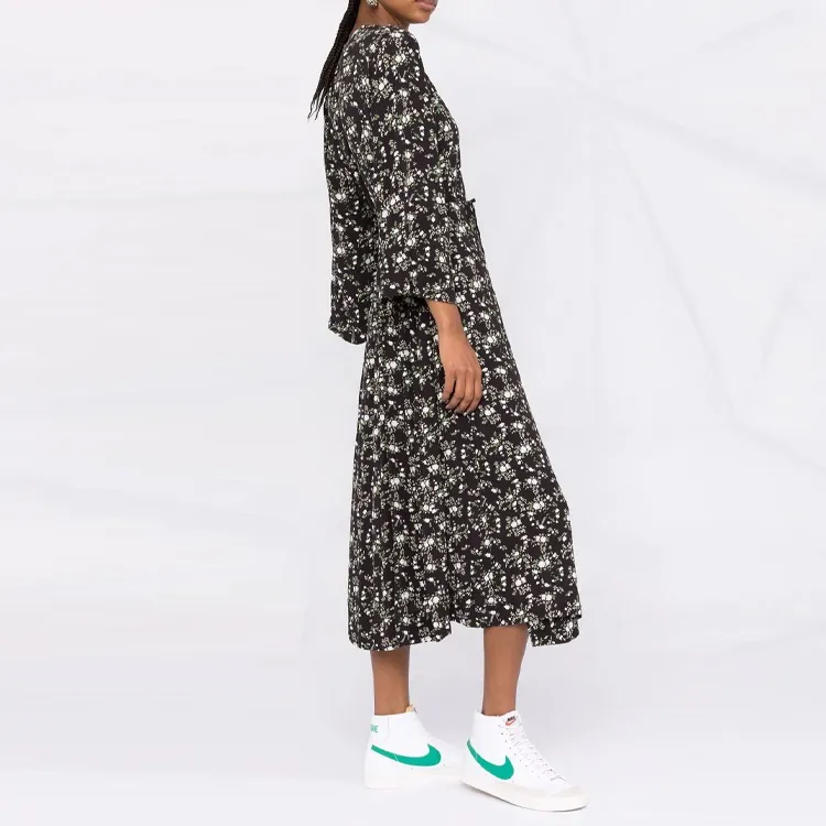 GANNI Long-Sleeved Dresses Women's Black-2