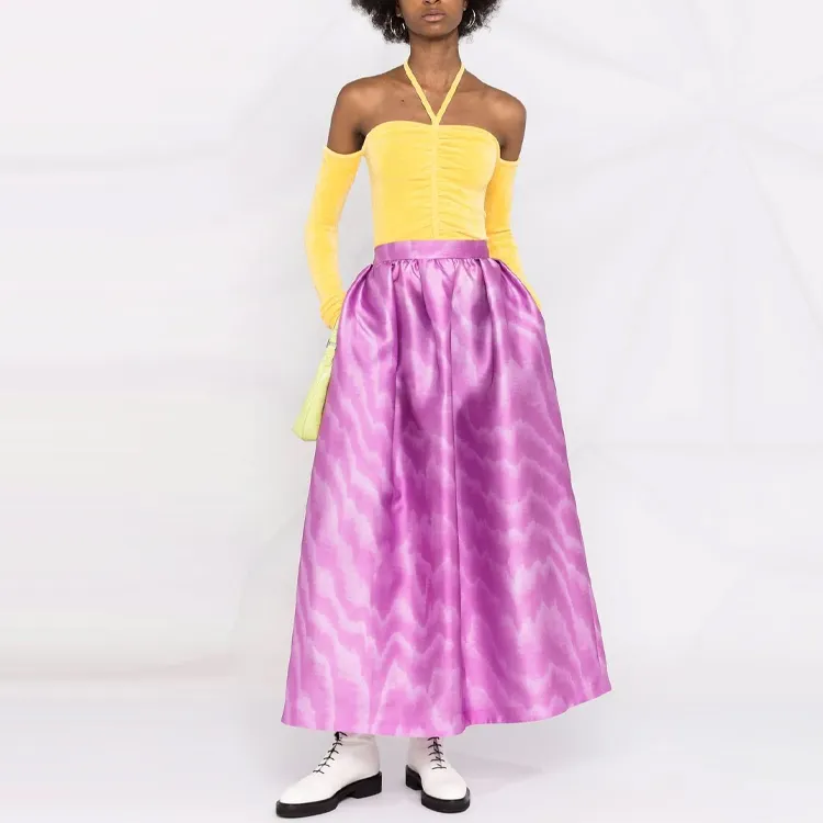 MSGM Casual Long Skirts Women's Purple-1
