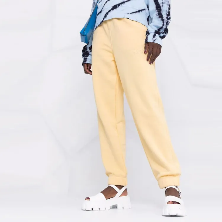 GANNI Knitted Sweatpants Women's Yellow-4