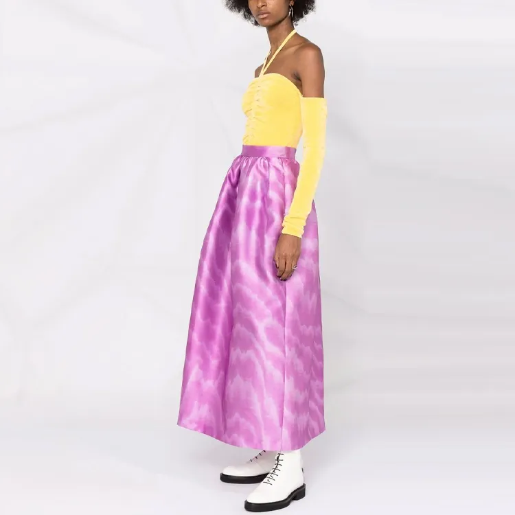 MSGM Casual Long Skirts Women's Purple-3