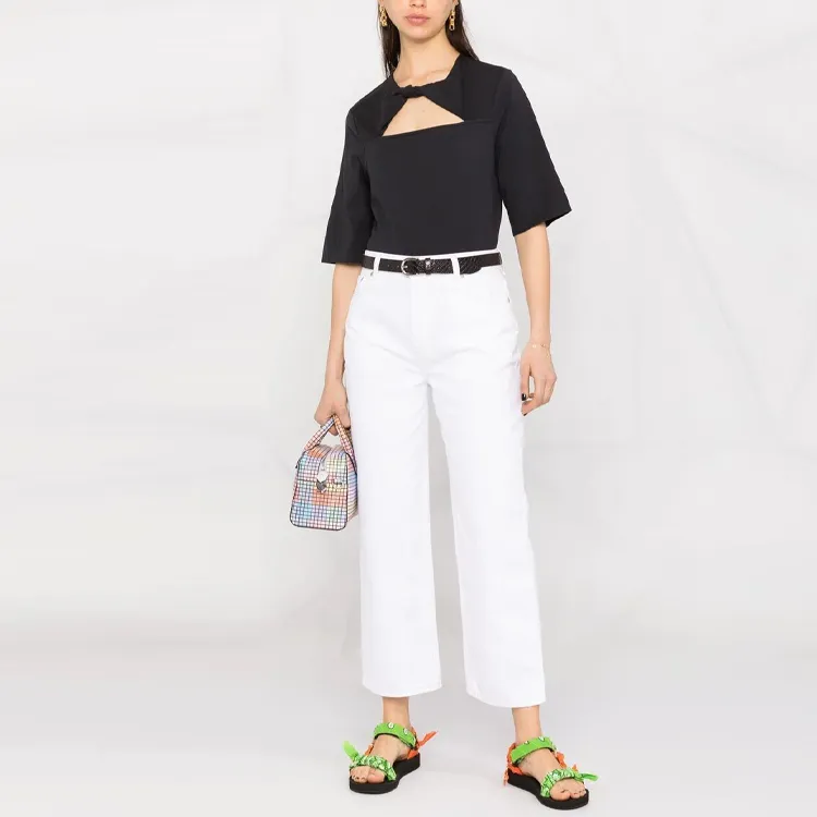 GANNI Basic Cotton Jersey T Shirt 'Black'-2