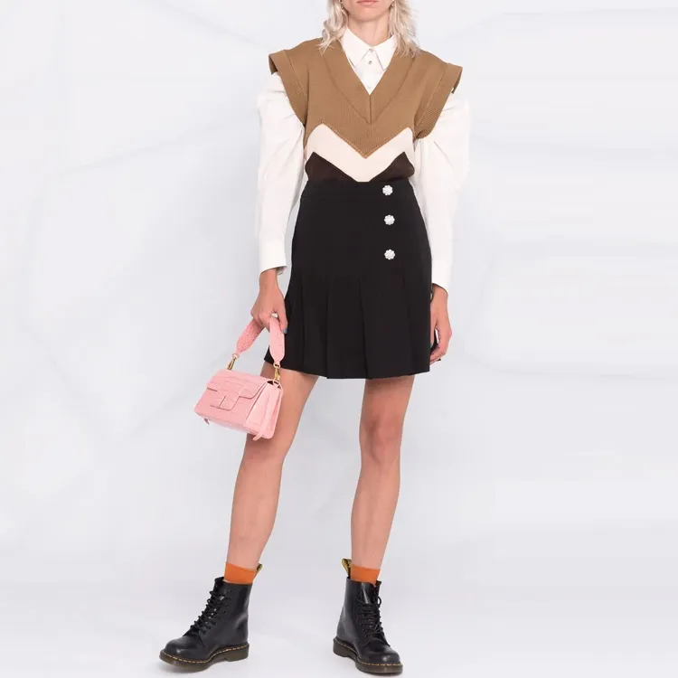 GANNI Casual Short Skirts Women's Black-1