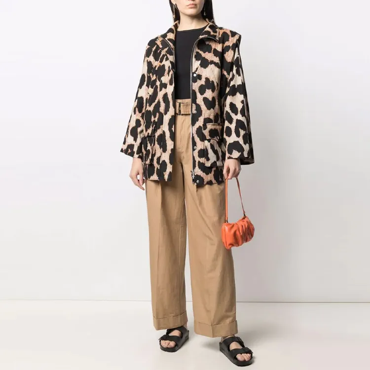 GANNI Linen Canvas Jacket 'Leopard'-1