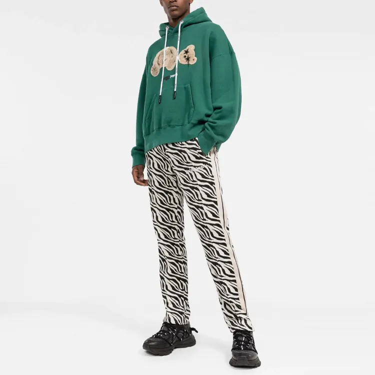 PALM ANGELS Bear Print Sprayed Logo Hoodie-1