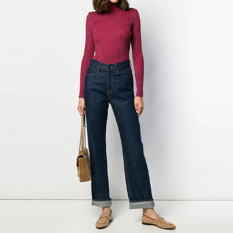 GUCCI Silk Blend Turtleneck Red-1