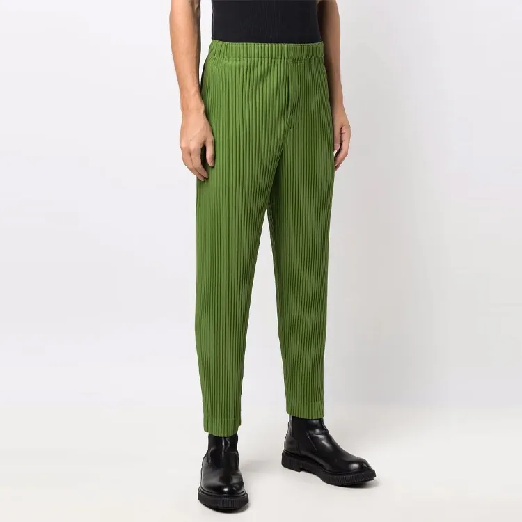 Homme Plissé Issey Miyake Casual Pants Men Green-3