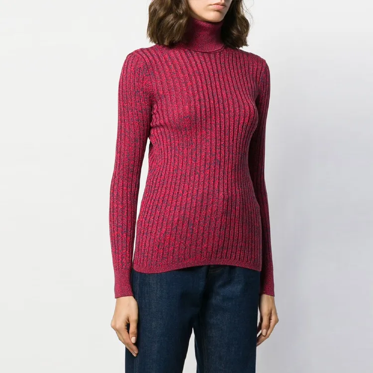 GUCCI Silk Blend Turtleneck Red-3