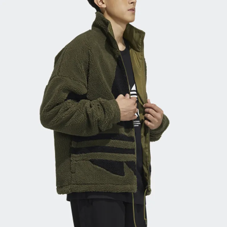 Adidas Originals Sherpa Jacket Men's Dark Olive Green-3