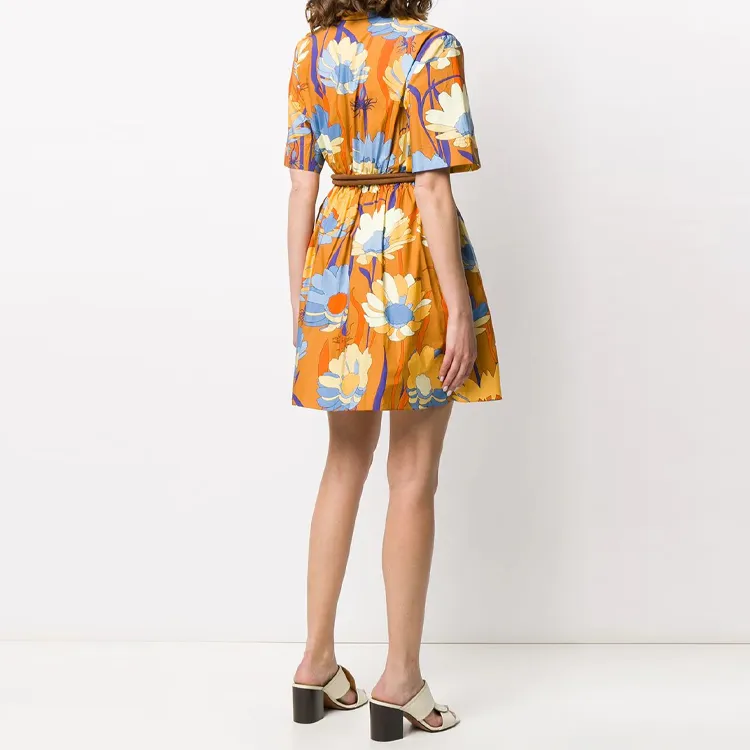 FENDI Short-Sleeved Dresses Women's Yellow-2